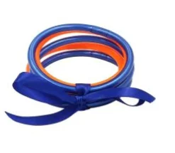 Jelly Bangle Set - Blue & Orange