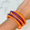 Jelly Bangle Set - Purple & Orange