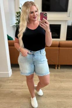 Jenny High Rise Cutoff Dad Shorts by Judy Blue