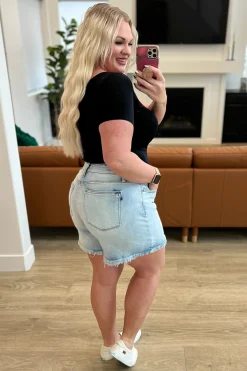 Jenny High Rise Cutoff Dad Shorts by Judy Blue