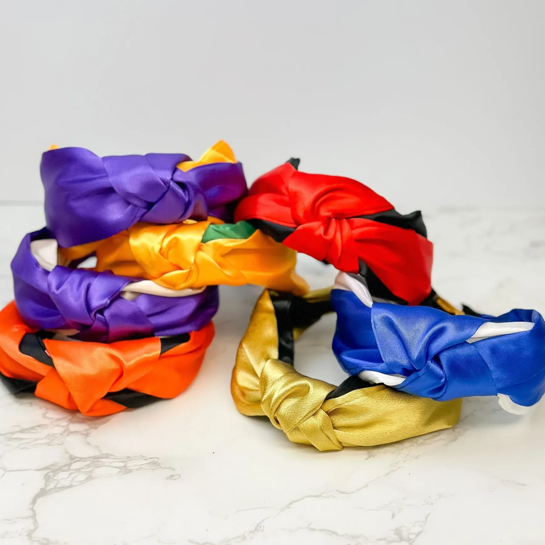 Jumbo Puffy Knotted Headbands - Red & Black
