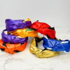Jumbo Puffy Knotted Headbands - Yellow & Purple