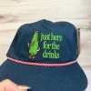 Just Here For The Drinks Embroidered Men's Hat by Simply Southern