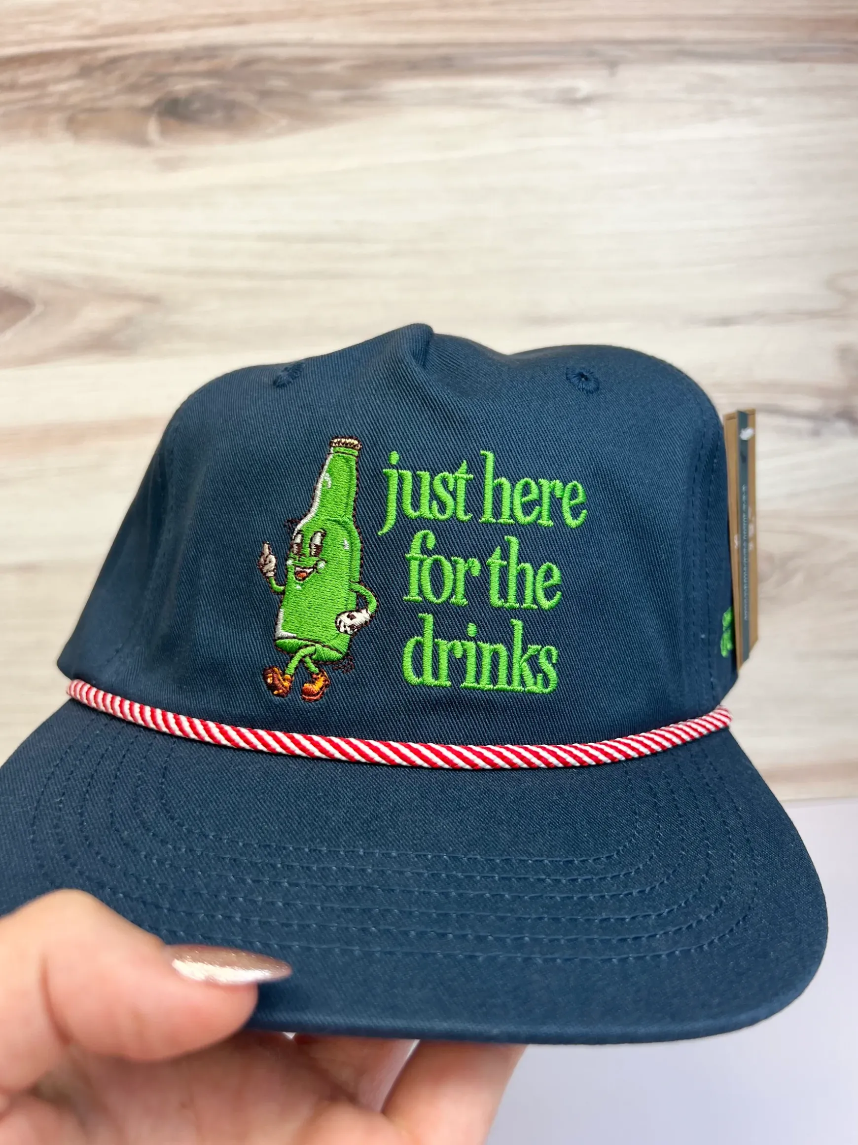 Just Here For The Drinks Embroidered Men's Hat by Simply Southern