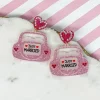 'Just Married' Car Glitter Dangle Earrings