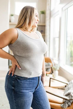 Just One More Ribbed Tank in Heather Grey