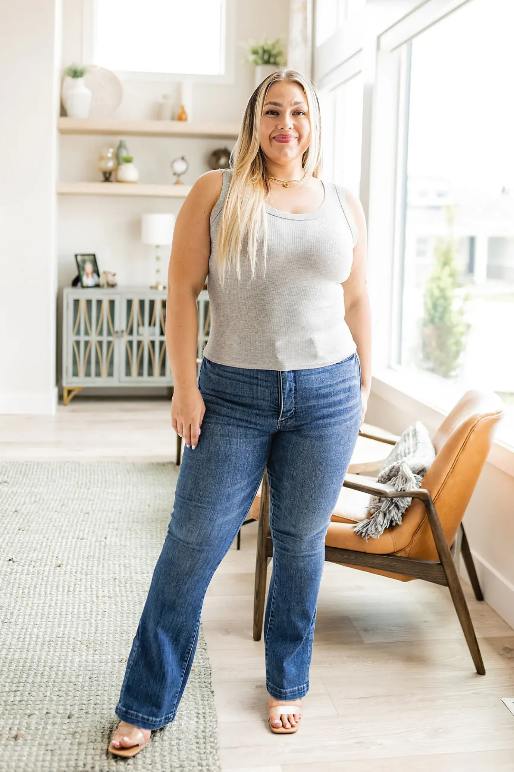 Just One More Ribbed Tank in Heather Grey