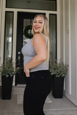 Just One More Ribbed Tank in Heather Grey