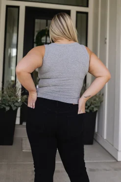 Just One More Ribbed Tank in Heather Grey