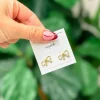 14K Gold Dipped Bow Stud Earrings