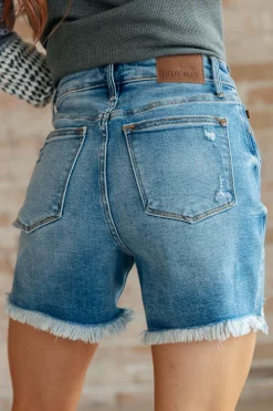 Kara High Rise Rigid Magic Button Fly Cutoff Shorts by Judy Blue