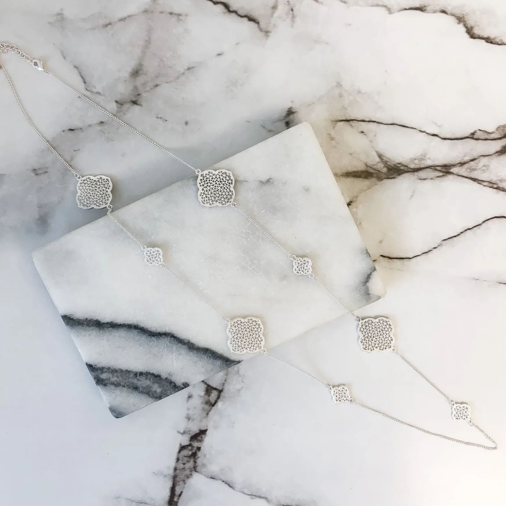 Karisa Filigree Station Necklace - Choice of Color