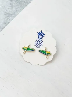 Kayak Signature Enamel Stud Earrings by Prep Obsessed