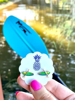 Kayak Signature Enamel Stud Earrings by Prep Obsessed