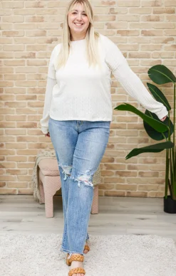 Keep Me Here Knit Sweater in Cream