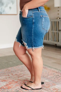 Kelsey Mid Rise Distressed Cutoff Shorts by Judy Blue
