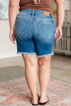 Kelsey Mid Rise Distressed Cutoff Shorts by Judy Blue