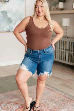 Kelsey Mid Rise Distressed Cutoff Shorts by Judy Blue