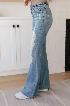 Kiana High Rise Heavy Destroy Flare Jeans by Judy Blue