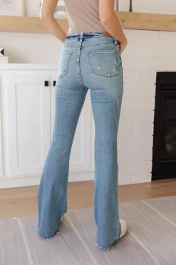 Kiana High Rise Heavy Destroy Flare Jeans by Judy Blue