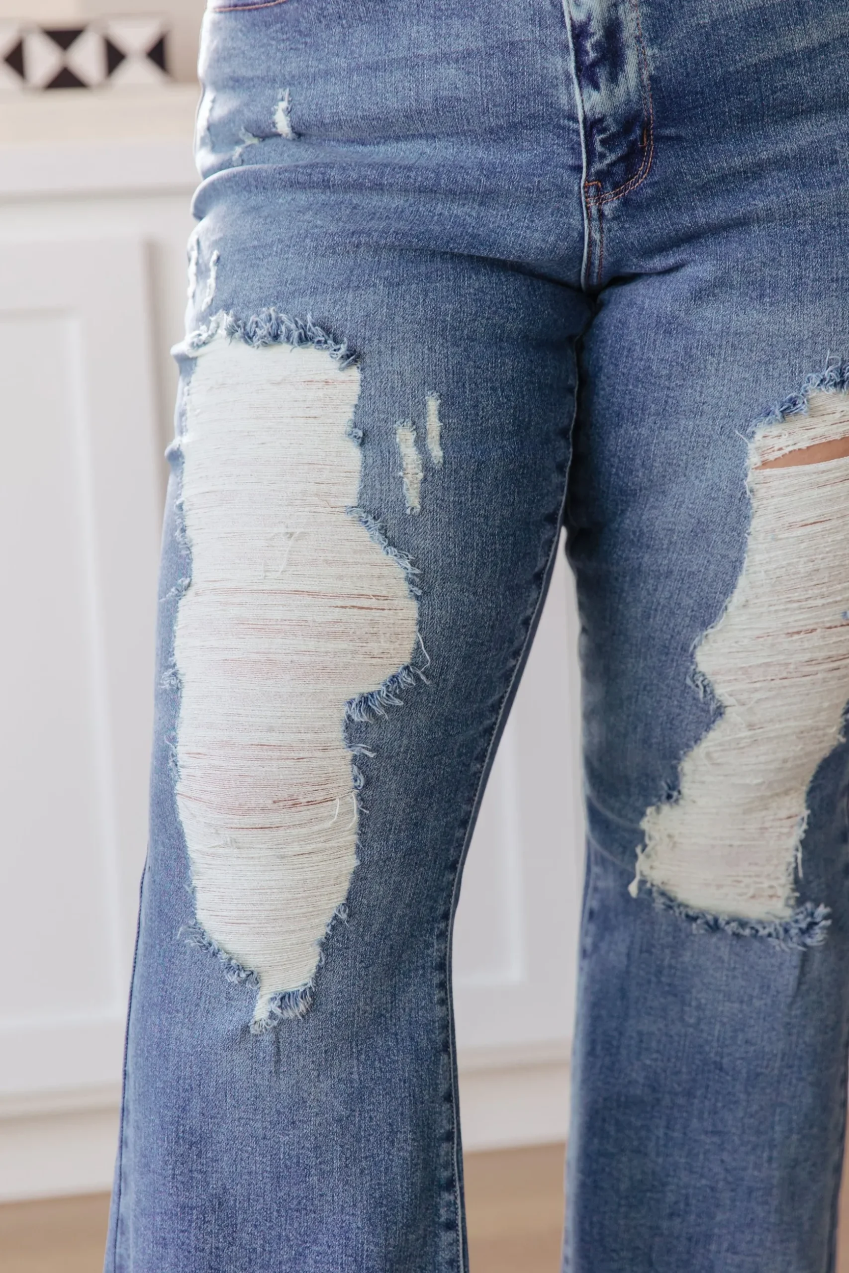 Kiana High Rise Heavy Destroy Flare Jeans by Judy Blue