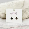 Kids Clip On Soccer Enamel Earrings
