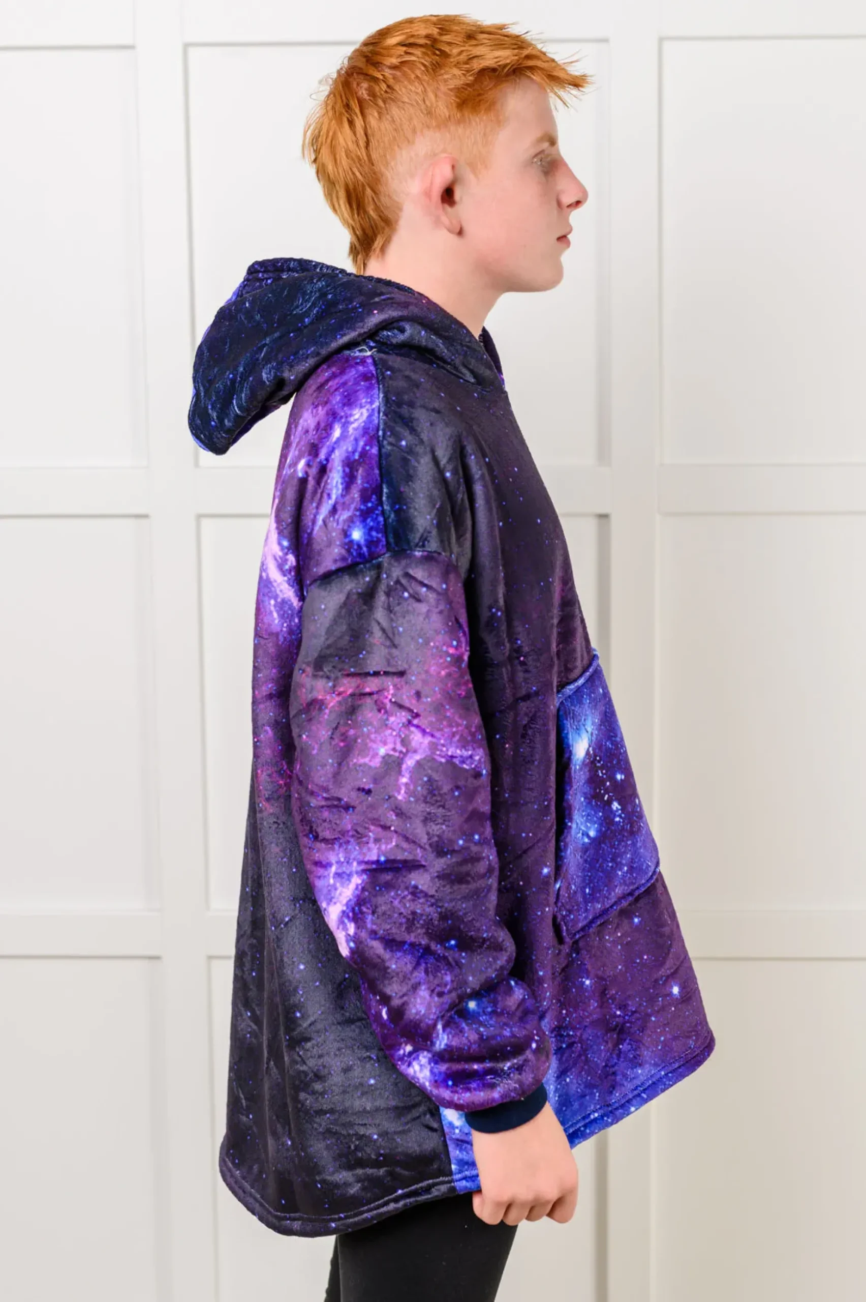 Kids Oversized Hoodie Blanket in Starry Sky