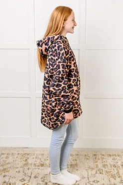 Kids Oversized Hoodie Blanket in Leopard