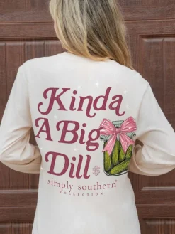 'Kinda A Big Dill' Pickle Long Sleeve Tee by Simply Southern