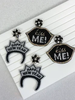 'Kiss Me' Beaded Dangle Earrings