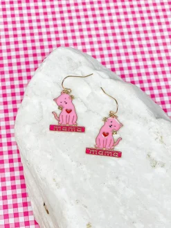 Kitty Cat 'Mama' Dangle Earrings
