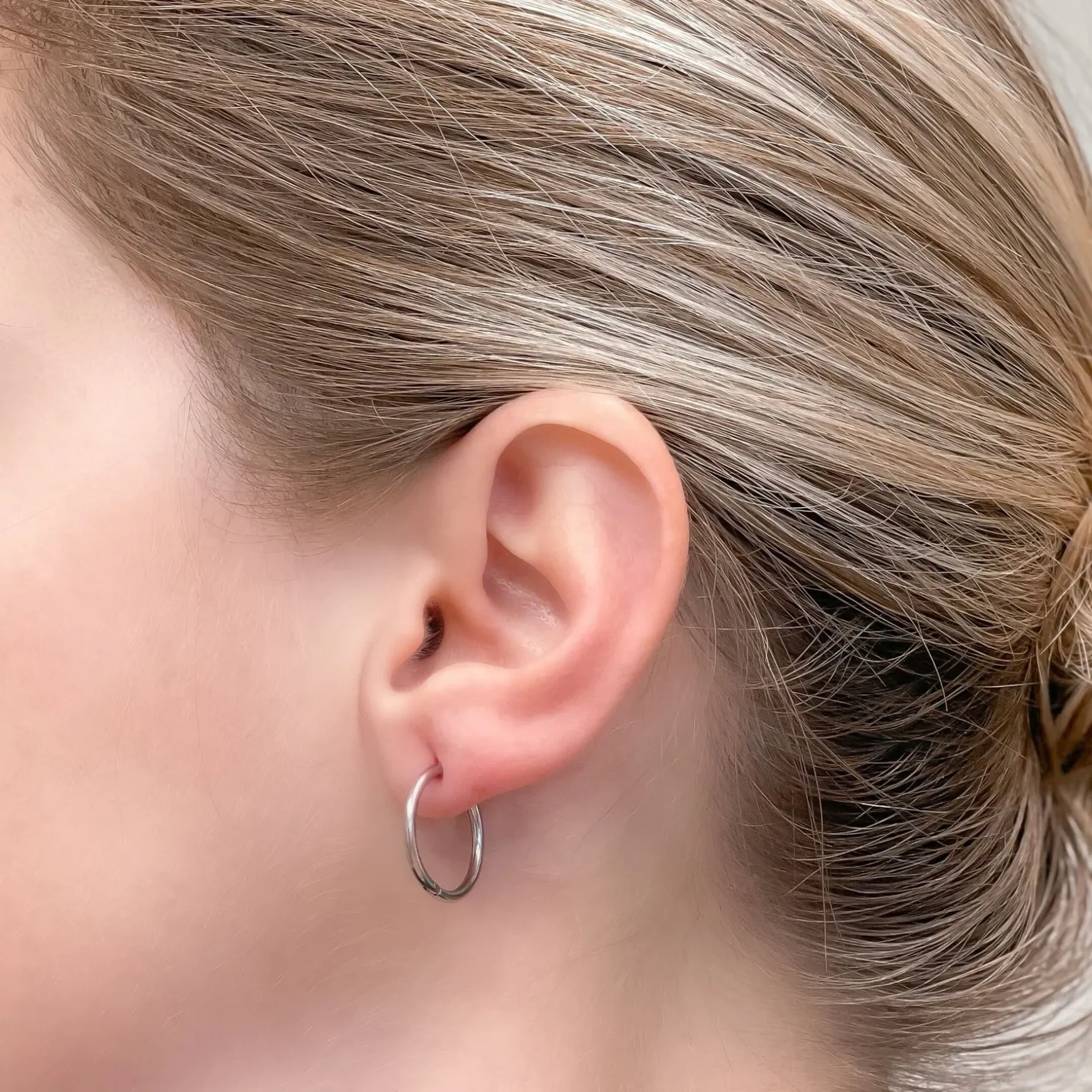 Large Stainless Steel Hoop Earrings - Silver