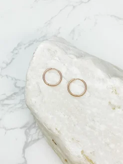 Large Stainless Steel Hoop Earrings - Rose Gold