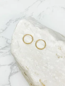 Large Stainless Steel Hoop Earrings - Gold