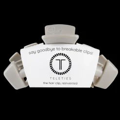 Large Teleties Claw Clip - Silver Flames