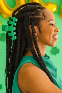 Large Teleties Claw Clip - Shamrock Shimmer