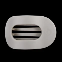 Large Teleties Flat Oval Clip - Silver Flames