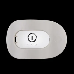 Large Teleties Flat Oval Clip - Silver Flames