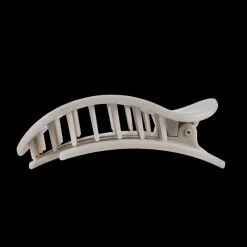 Large Teleties Flat Oval Clip - Silver Flames