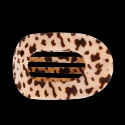 Large Teleties Flat Oval Clip - Blonde Tortoise