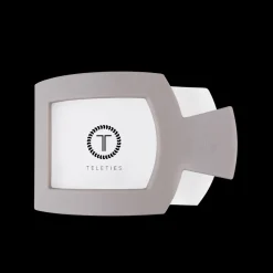 Large Teleties Flat Square Clip - Silver Flames