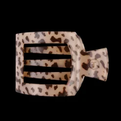 Large Teleties Flat Square Clip - Blonde Tortoise