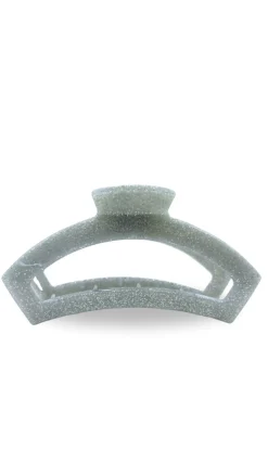 Large Teleties Open Claw Clip - Silver Glitter