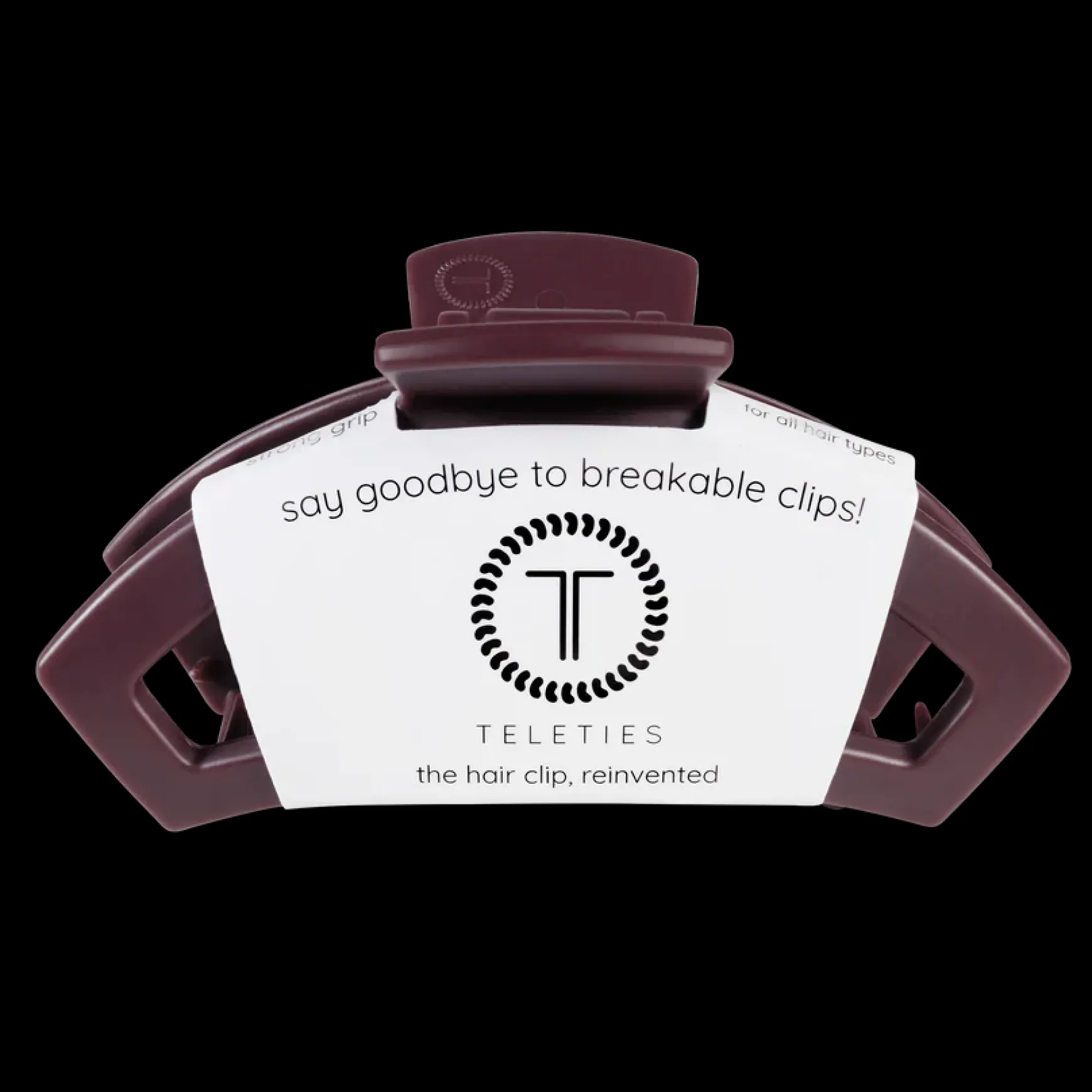 Large Teleties Open Claw Clip - Burgundy Bliss