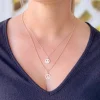 Layered Peace Sign Chain Necklace - White