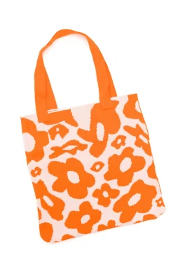 Lazy Daisy Knit Bag in Orange