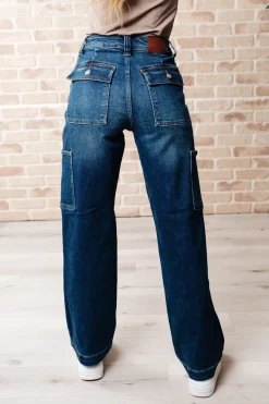 Leila High Rise Cargo Straight Jeans by Judy Blue