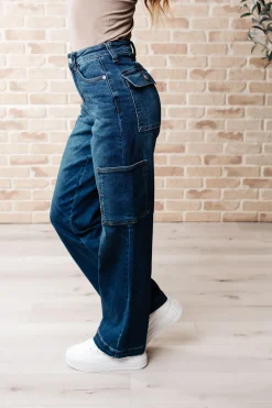 Leila High Rise Cargo Straight Jeans by Judy Blue