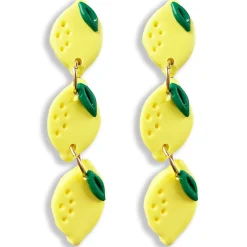 Lemon Charm Dangle Earrings