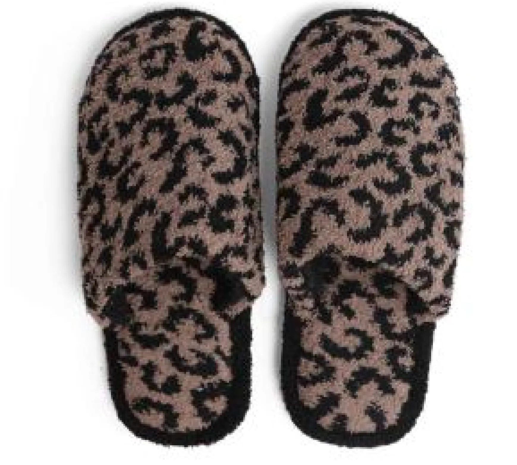 Leopard Fuzzy Slippers - Coffee